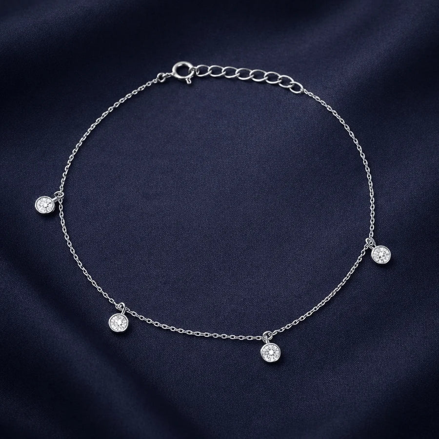 Elegant Hanging Diamond Anklet