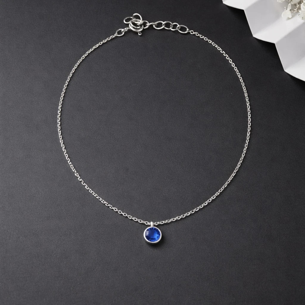 Blue Diamond Anklet