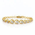 18KT Gold Circle Link Bracelet