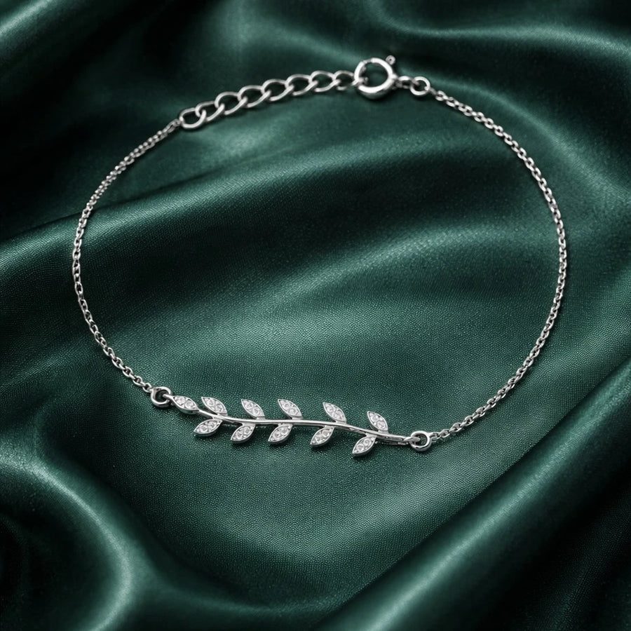 Handcrafted Flower Leaf Diamond Bracelet