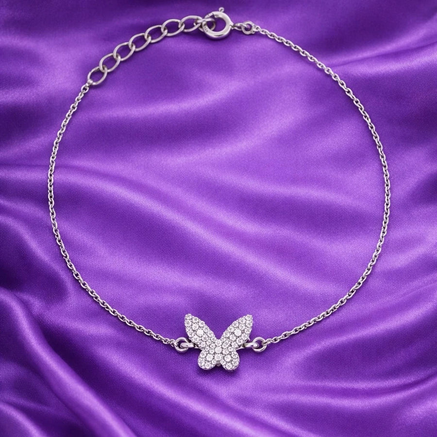 Butterfly Charm Diamond Bracelet
