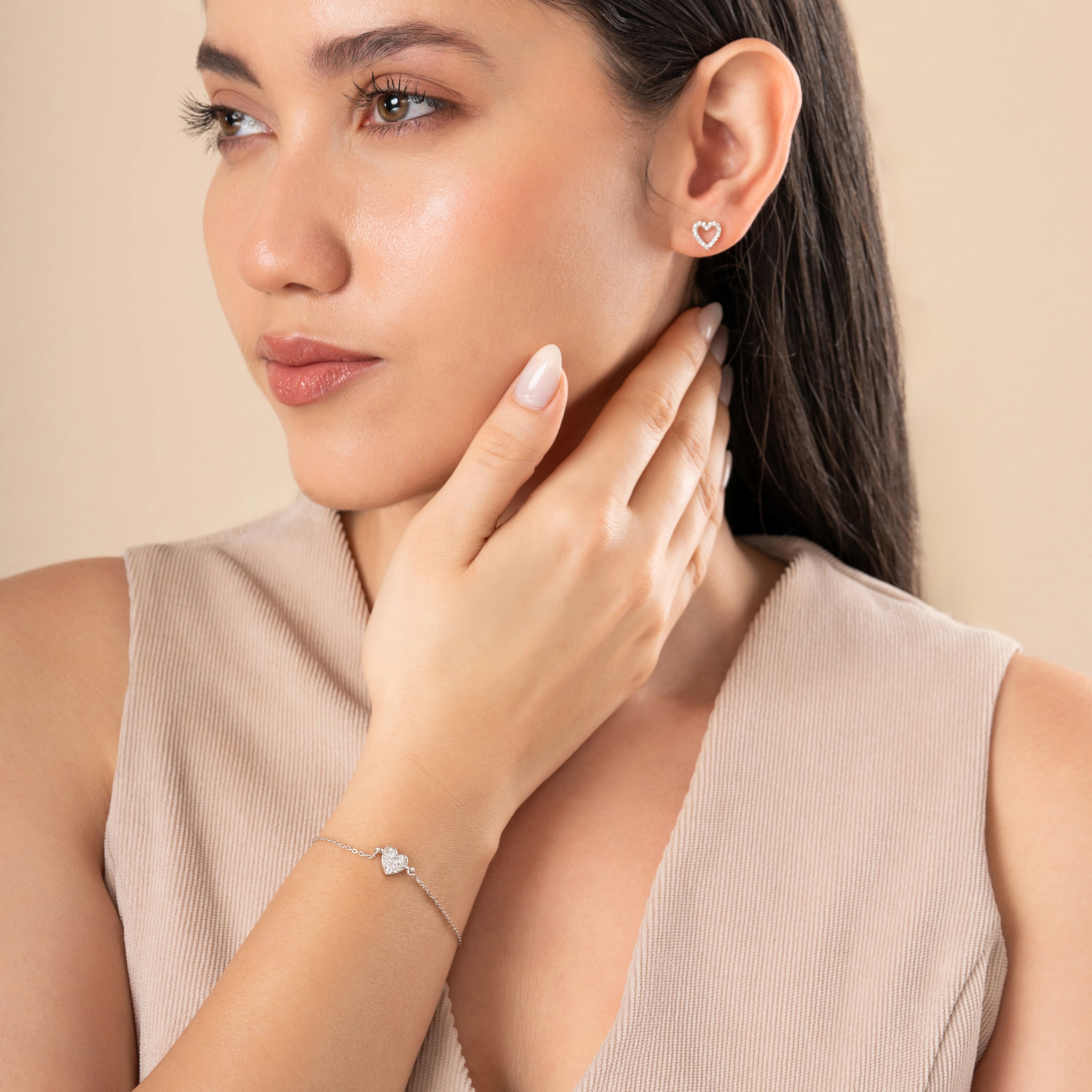 Heart Shape Diamond Bracelet