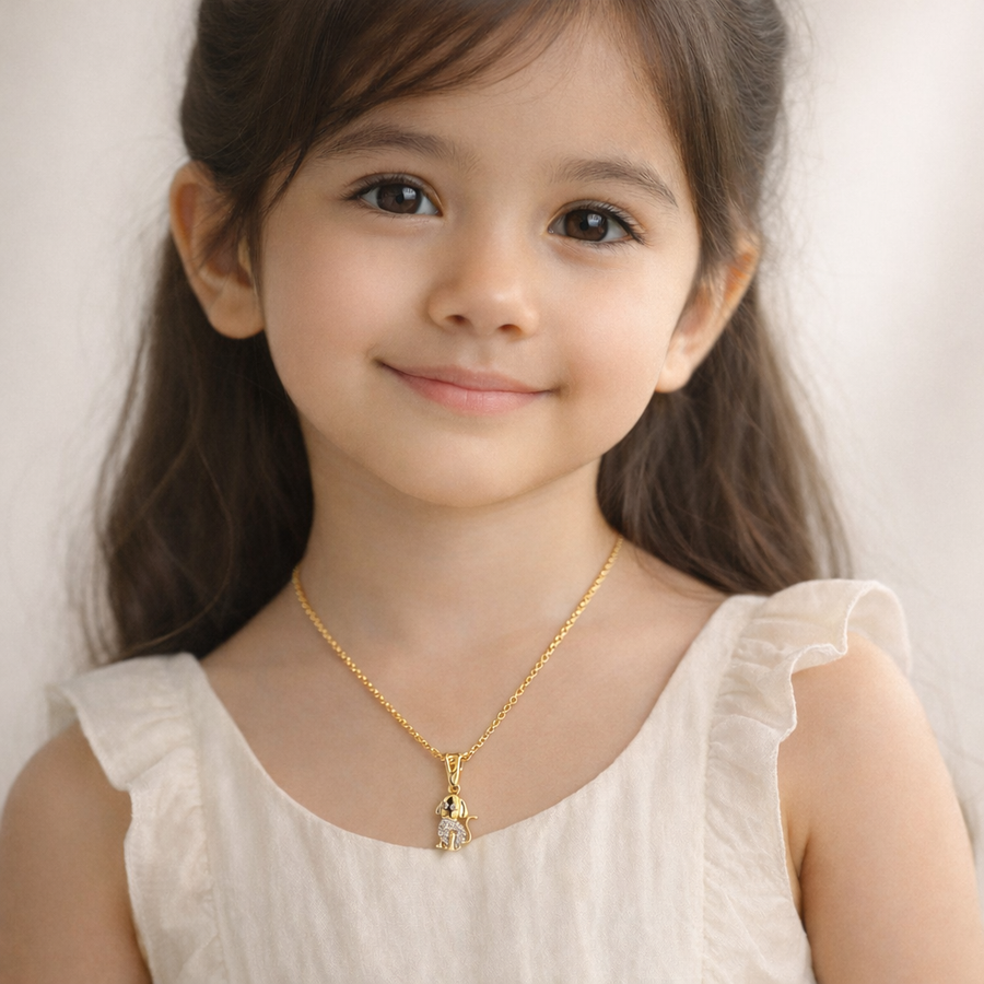 18K Gold Vermeil Puppy Charm Pendant