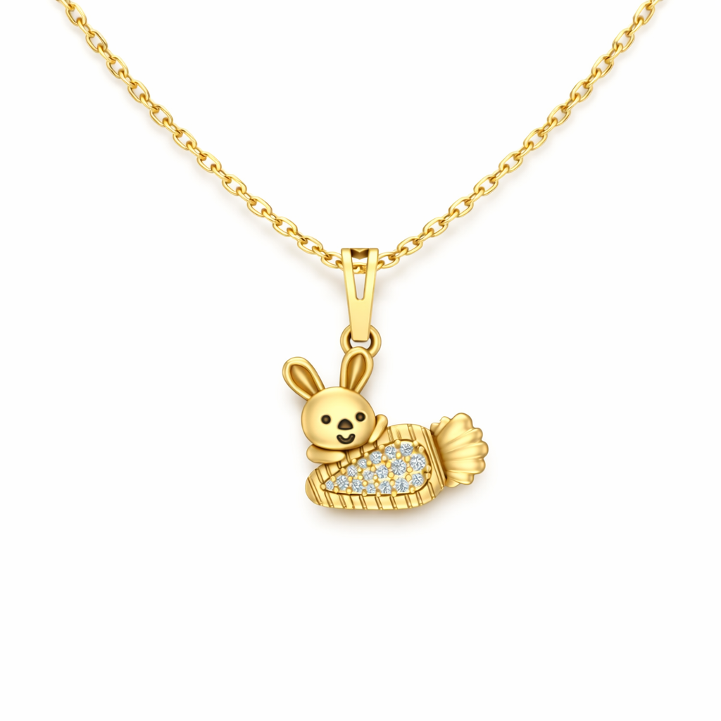 18KT Gold Plated Bunny Carrot Pendant