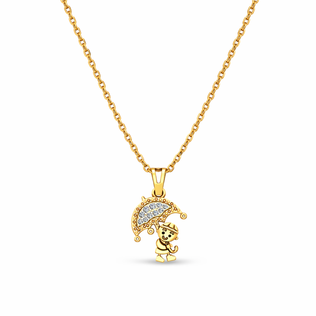 18KT Gold Plated Umbrella Kid Pendant