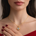 Classic Solitaire 18K Gold Vermeil Pendant