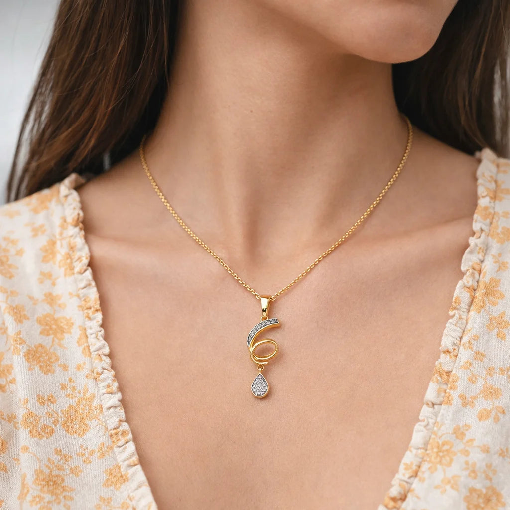 Lucky Six 18K Gold Plated Pendant Secondary image