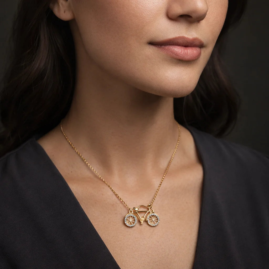 Vintage Bicycle 18K Gold Vermeil Pendant