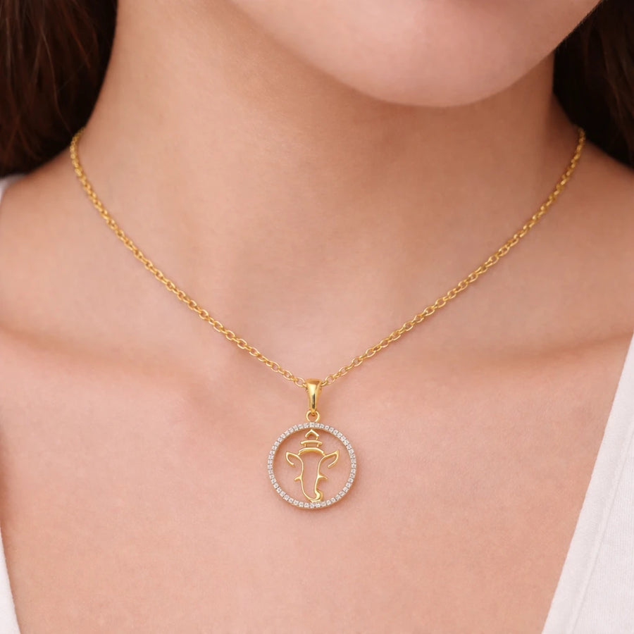 18K Gold Ganesha Aura Pendant