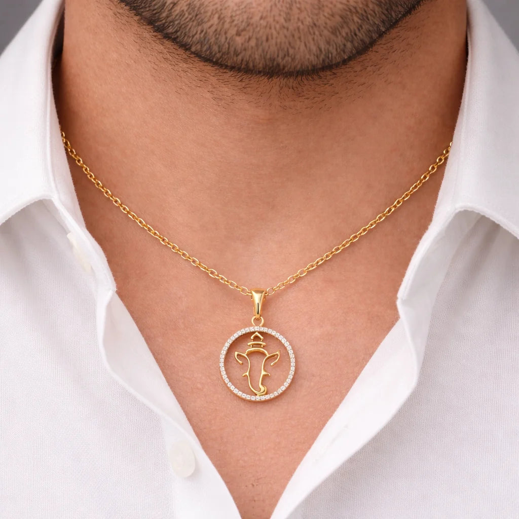 18K Gold Ganesha Aura Pendant Secondary image