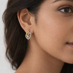 18KT Gold Twin Leaf Earrings