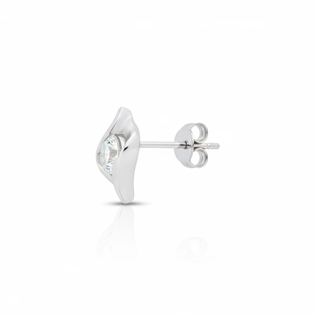 Round Diamond Italian Stud Earrings