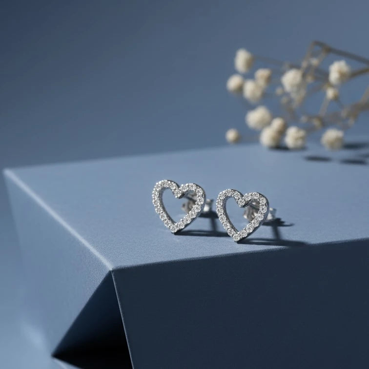 Diamond Heart Earrings