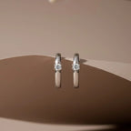 Minimalist Diamond Hoop Earrings