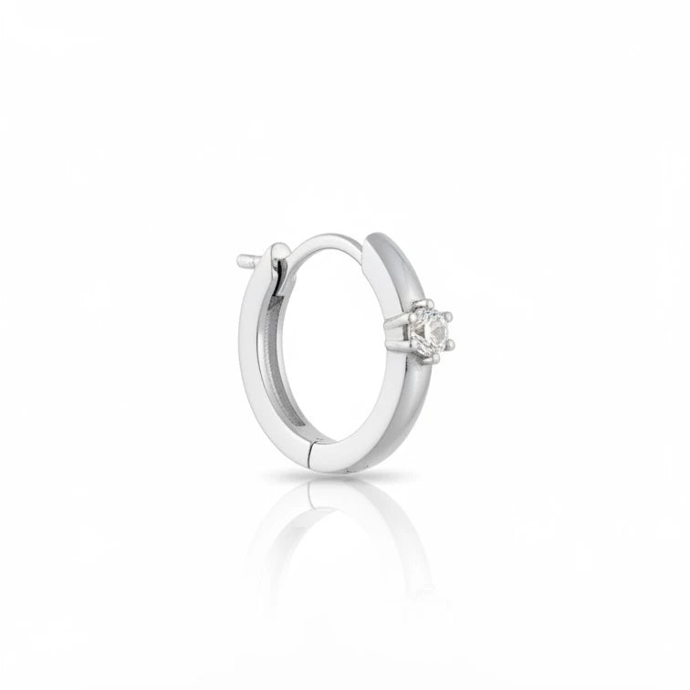 Minimalist Diamond Hoop Earrings