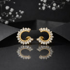 18KT Gold Crescent Spark Earrings