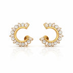 18KT Gold Crescent Spark Earrings