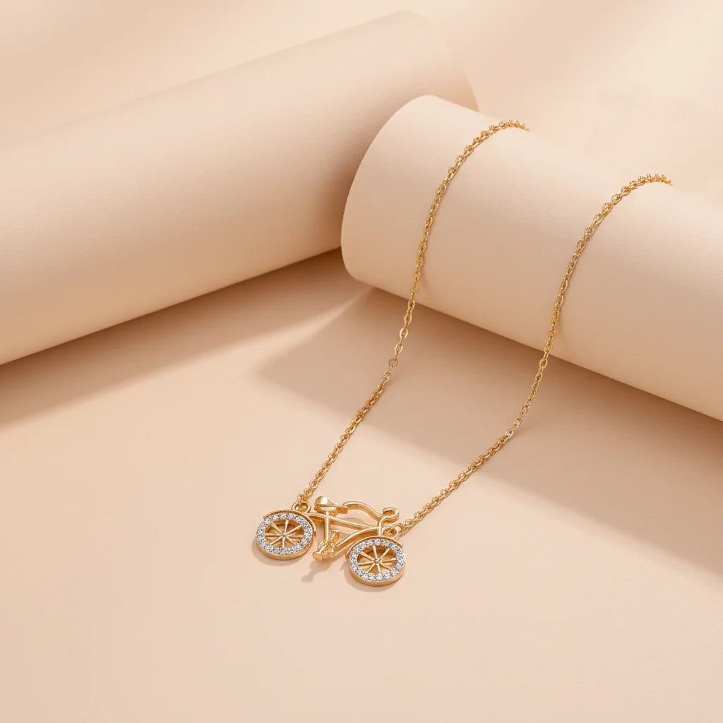 Vintage Bicycle 18K Gold Vermeil Pendant Secondary image