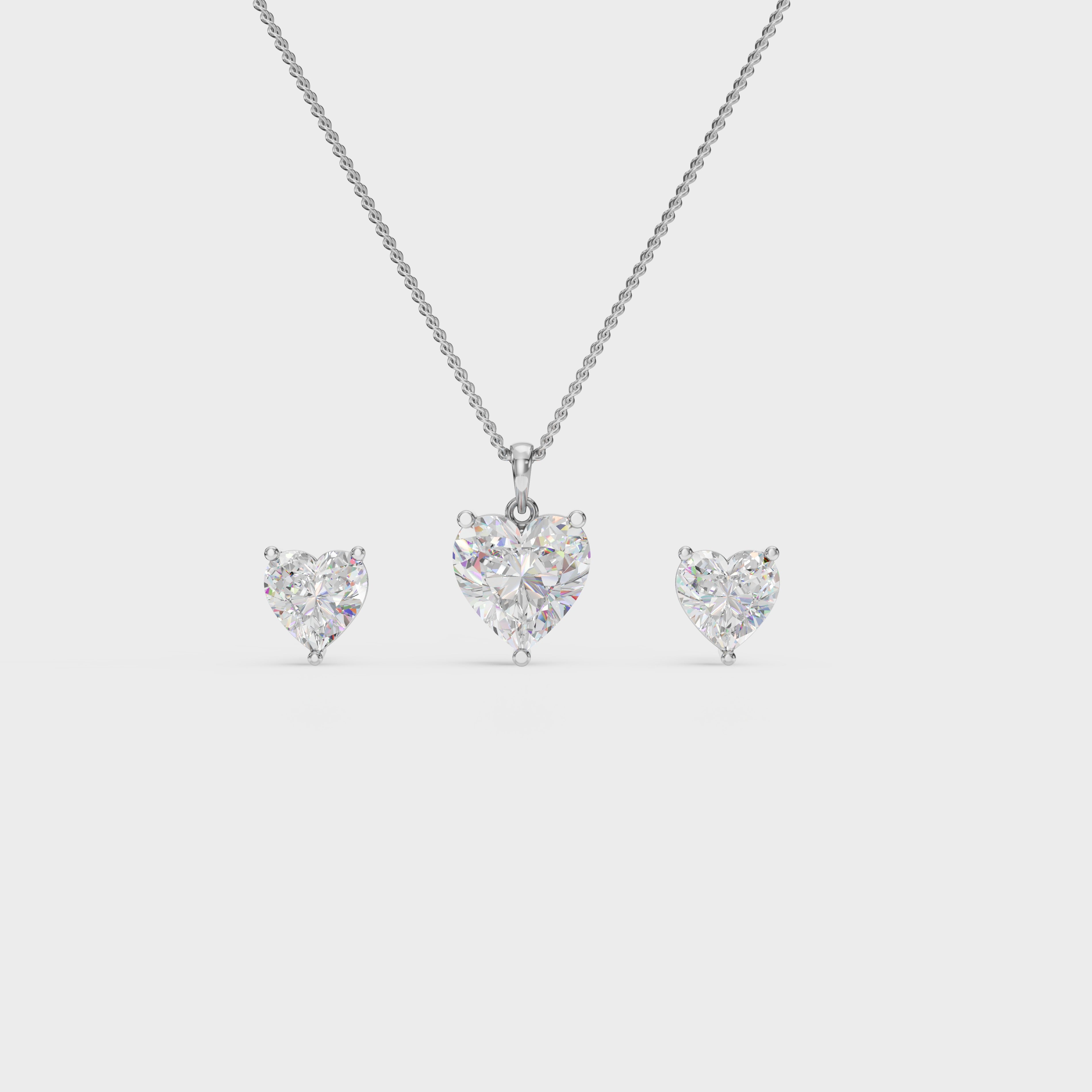 Heart - Shaped Diamond Pendant Set for Women - 92Five