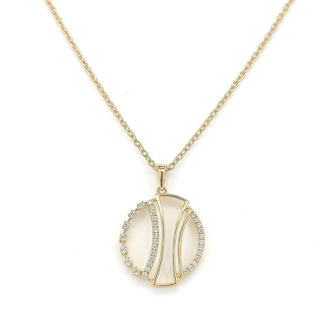 18KT Gold Modern Orbit Pendant Main image