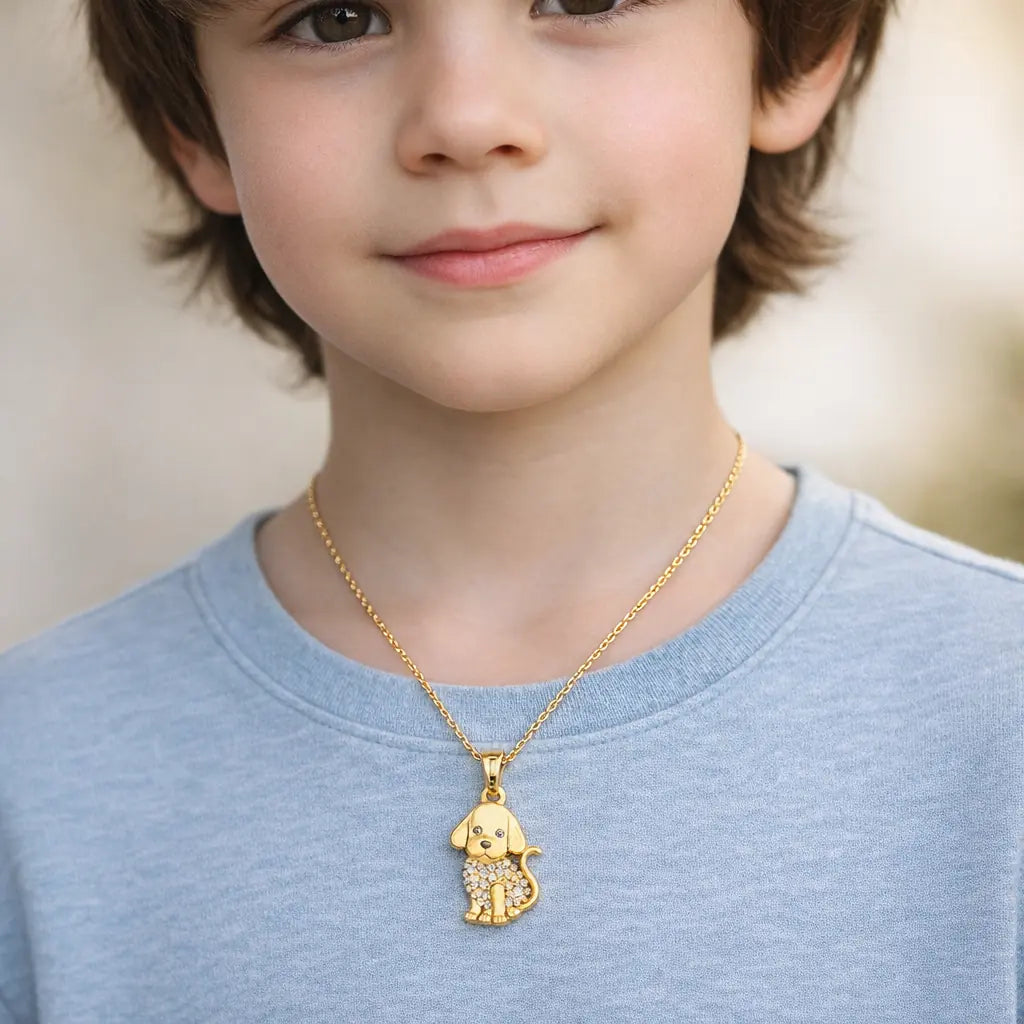 18KT Gold Plated Puppy Charm Pendant