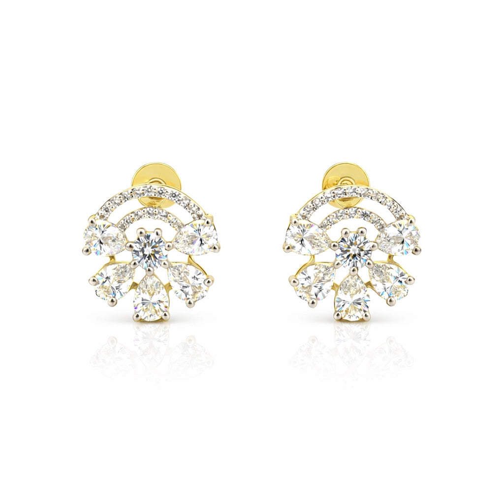 18KT Gold Floral Spark Studs