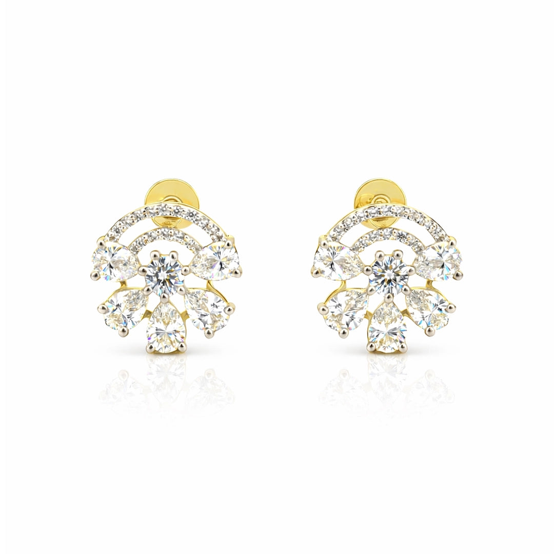 18KT Gold Floral Spark Studs