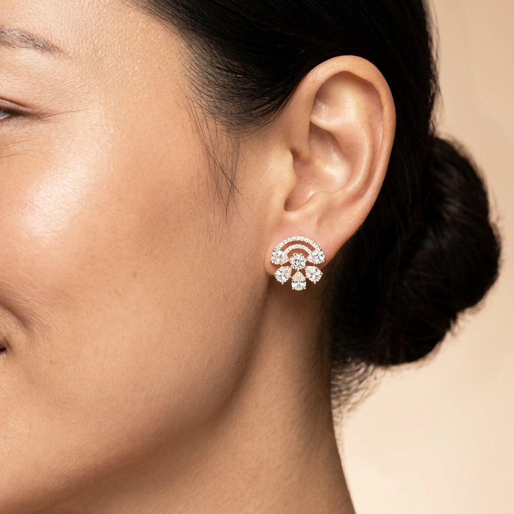 18KT Gold Floral Spark Studs
