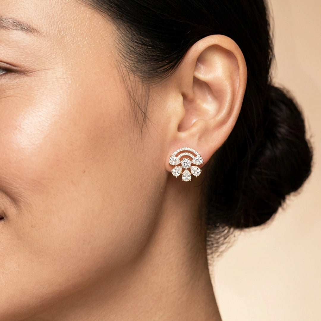 18KT Gold Floral Spark Studs