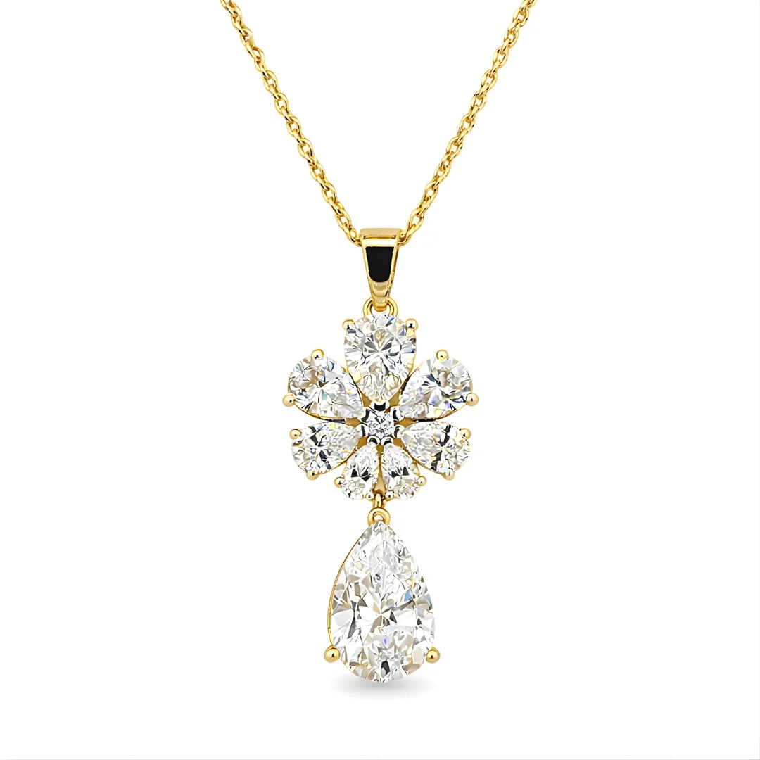 Celestial Blossom Drop Pendant 18KT Gold Plated Main image