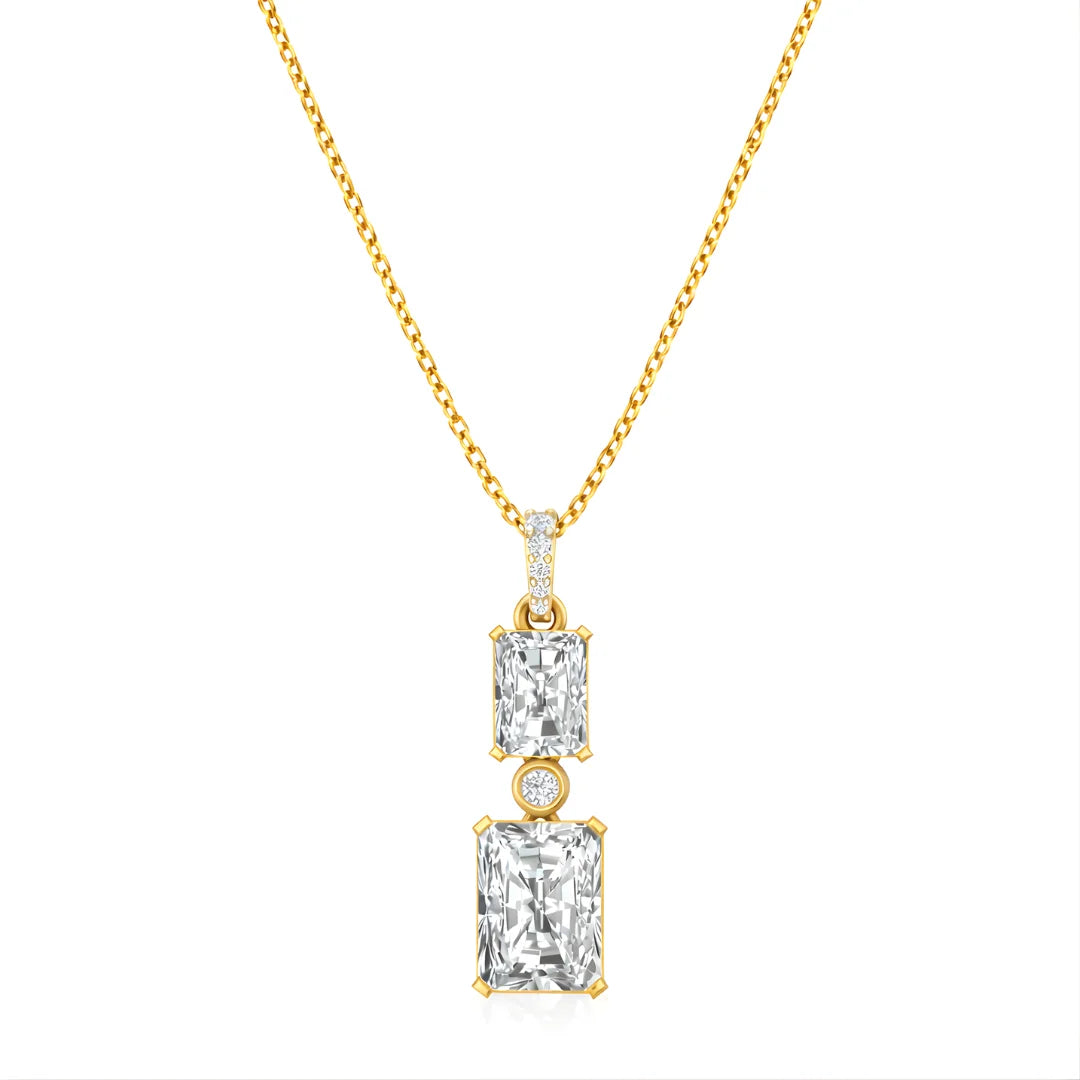 Regal Twin Radiance Pendant 18KT Gold Plated Main image
