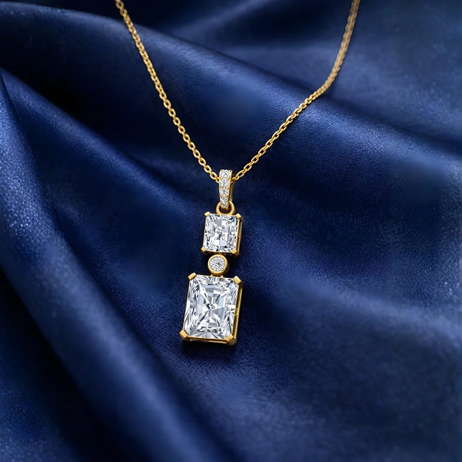 Regal Twin Radiance Pendant 18KT Gold Plated