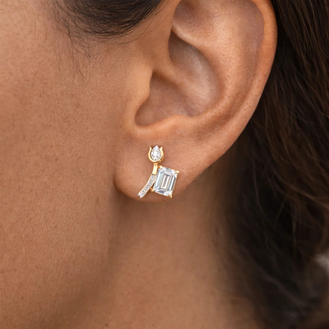 Radiant Tulip Spark Stud Earrings 18KT Gold Plated