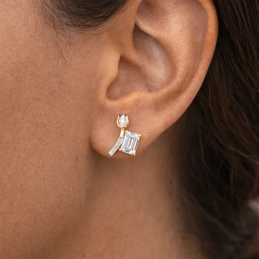 Radiant Tulip Spark Stud Earrings 18KT Gold Plated