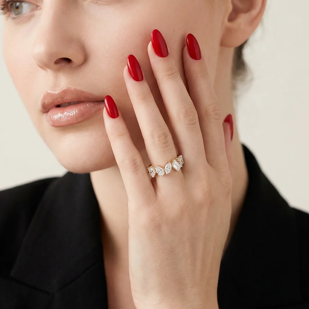Gold Marquise Crown Ring