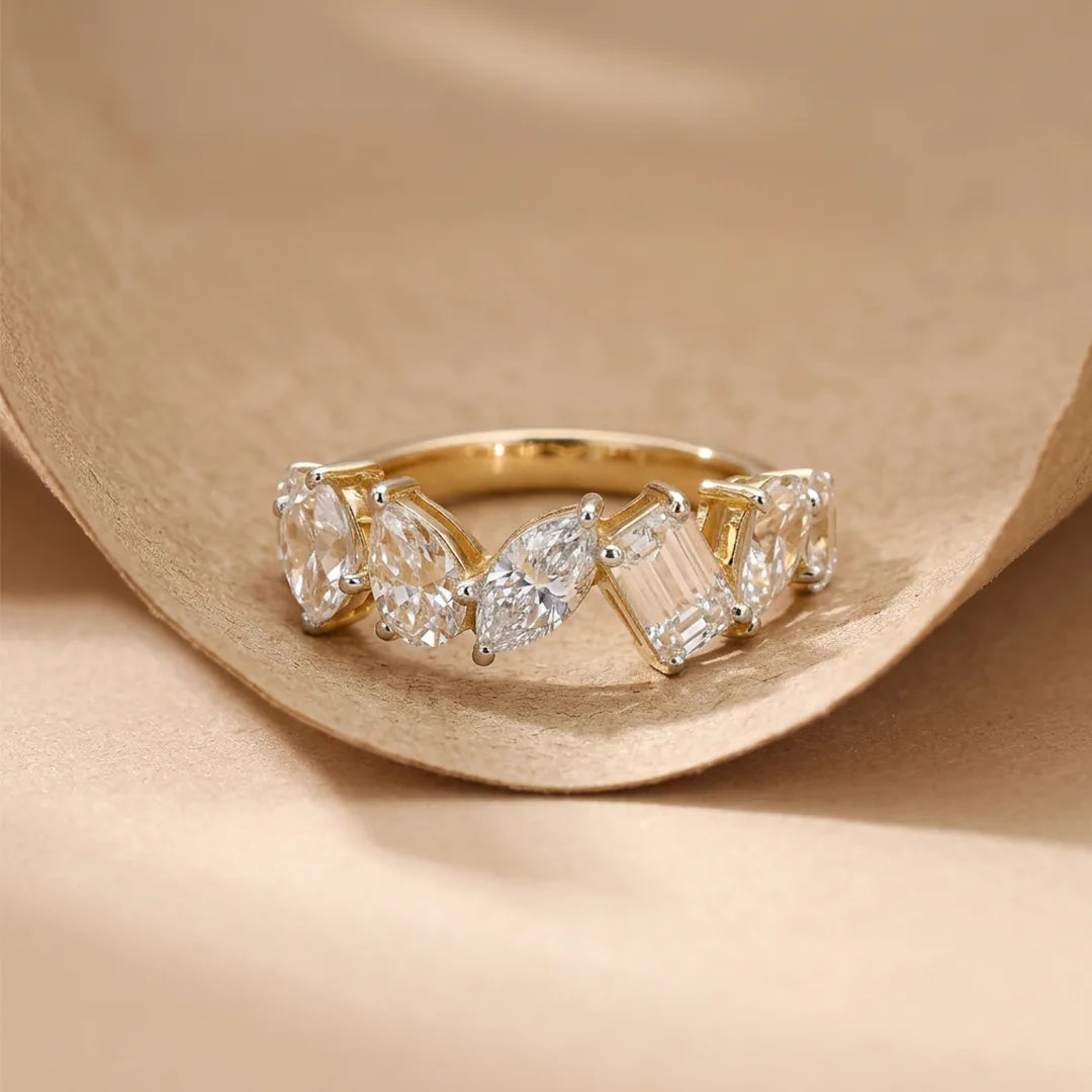 Gold Marquise Crown Ring