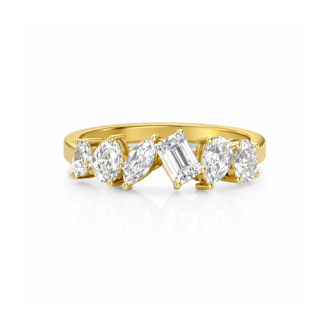 Gold Marquise Crown Ring Main image