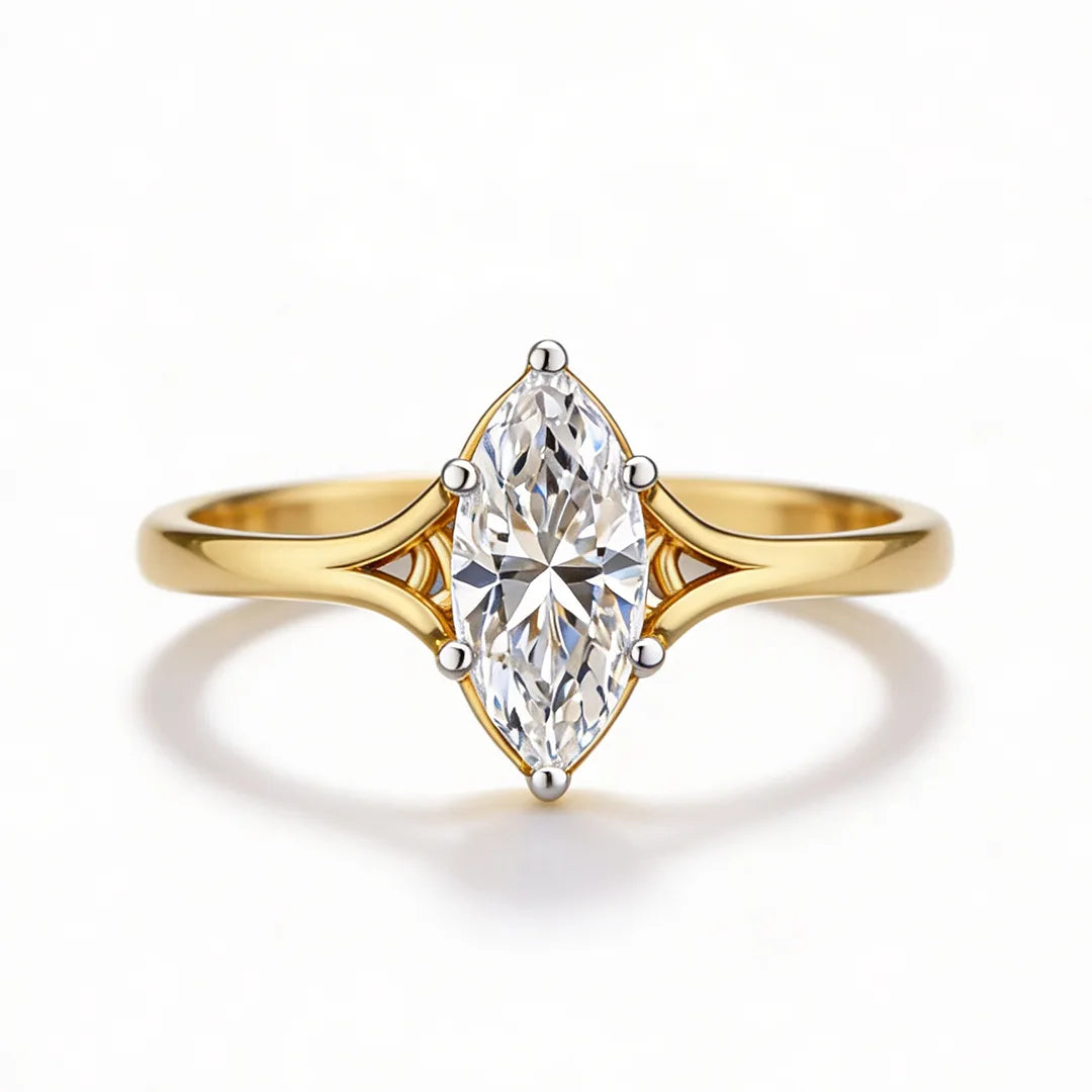 Gold Marquise CZ Elegance Ring