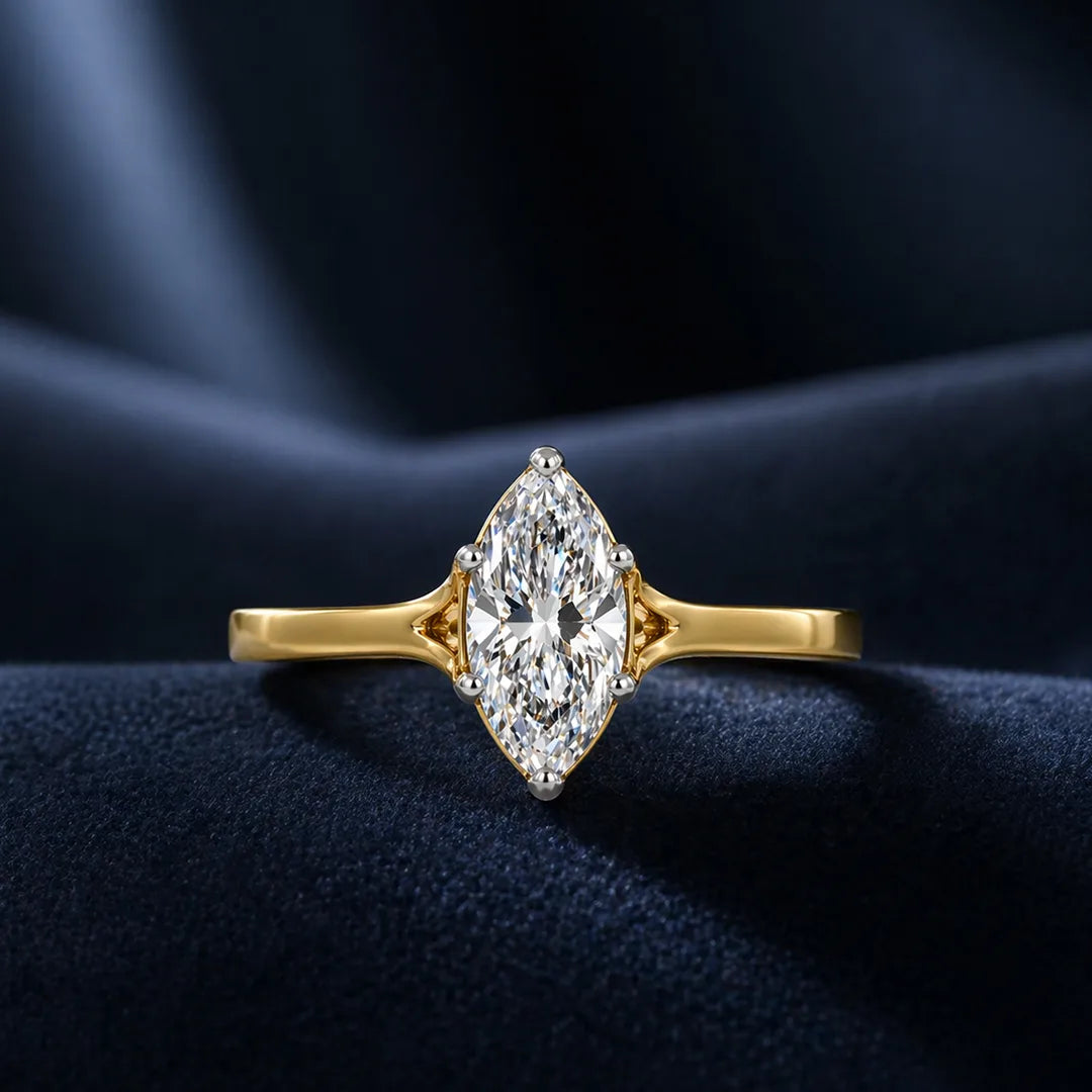 Gold Marquise CZ Elegance Ring