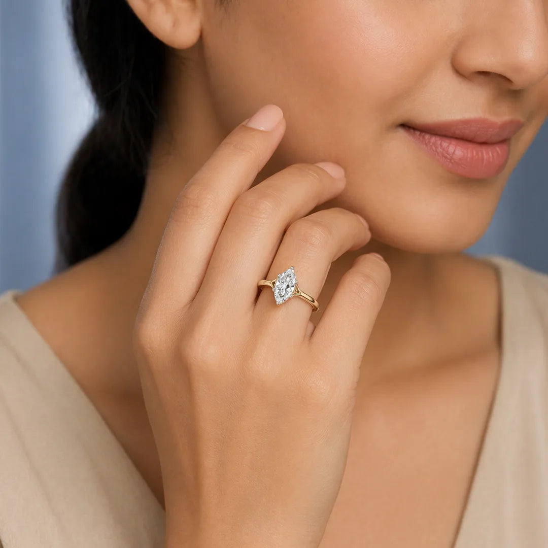 Gold Marquise CZ Elegance Ring
