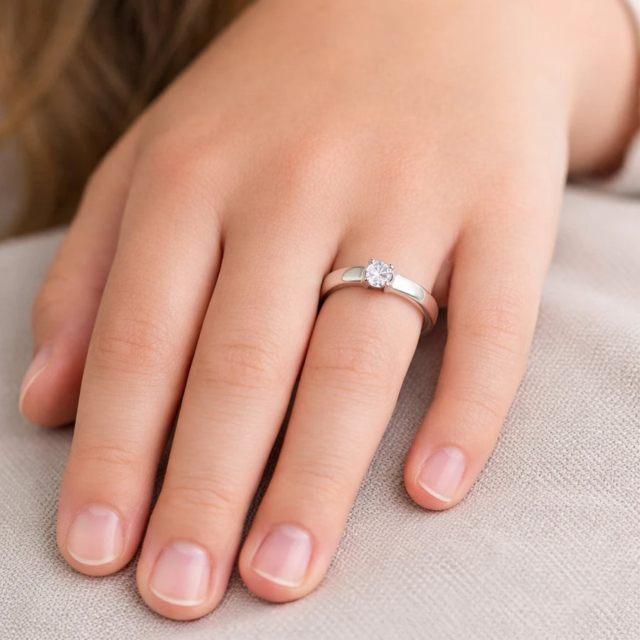 Silver Eternal Spark Solitaire Ring