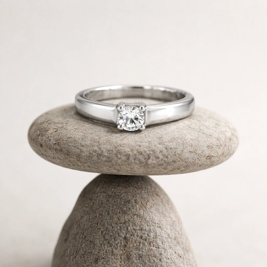 Silver Eternal Spark Solitaire Ring