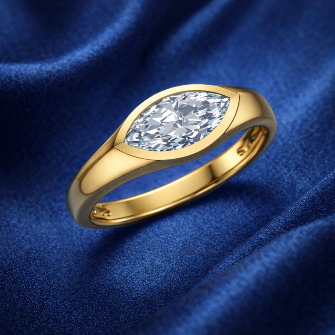 Gold Marquise Sleek Ring Main image