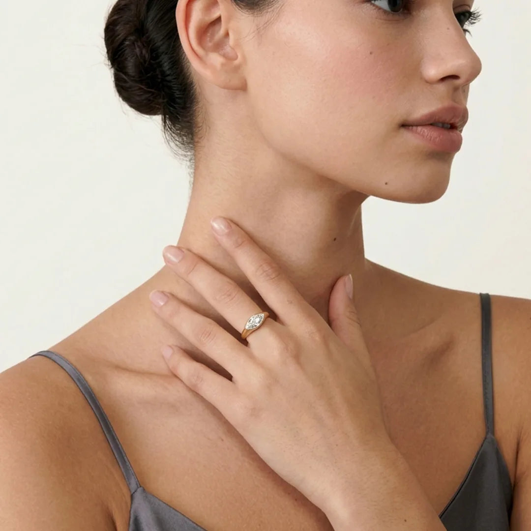Gold Marquise Sleek Ring