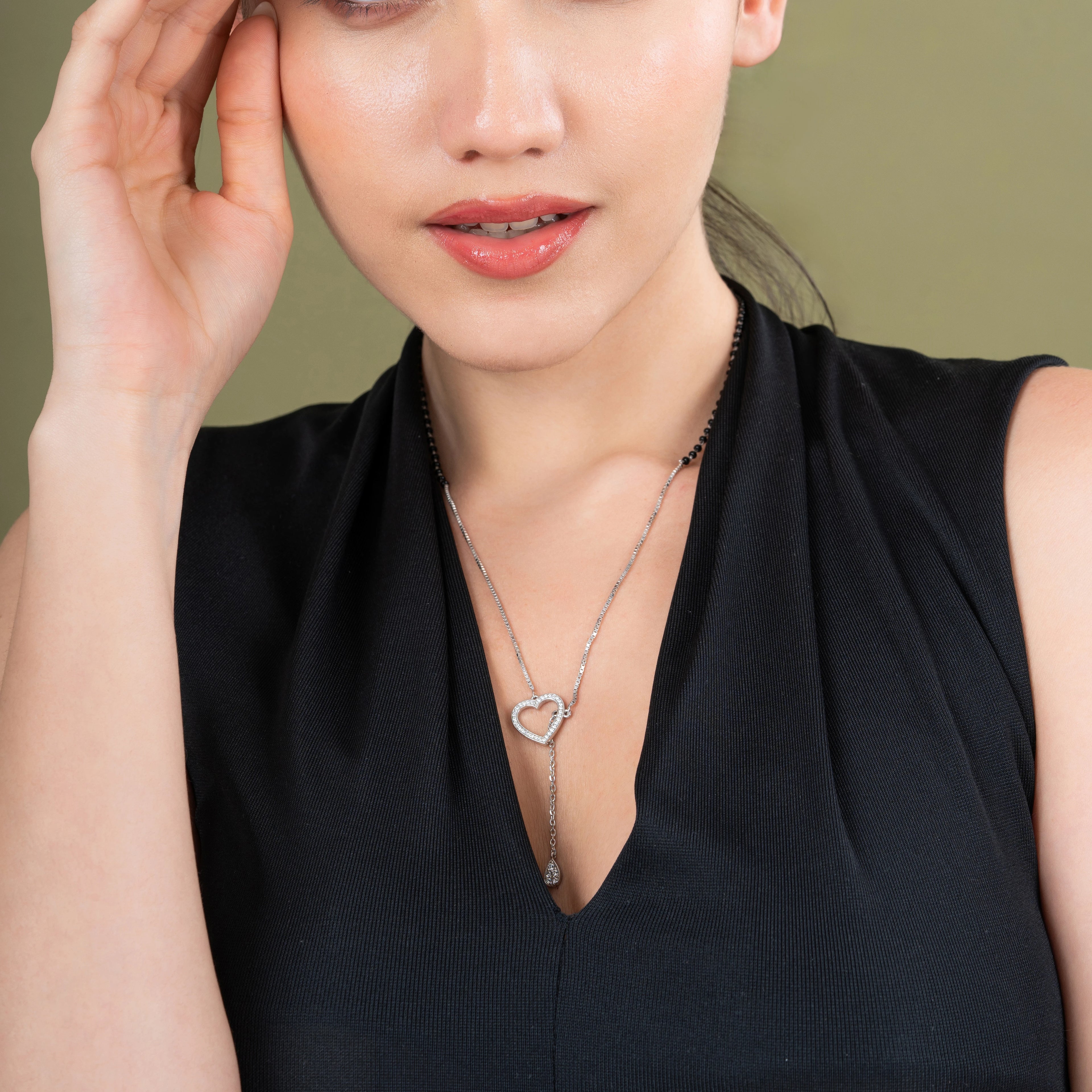 Heart Shape Delicate Diamond Mangalsutra