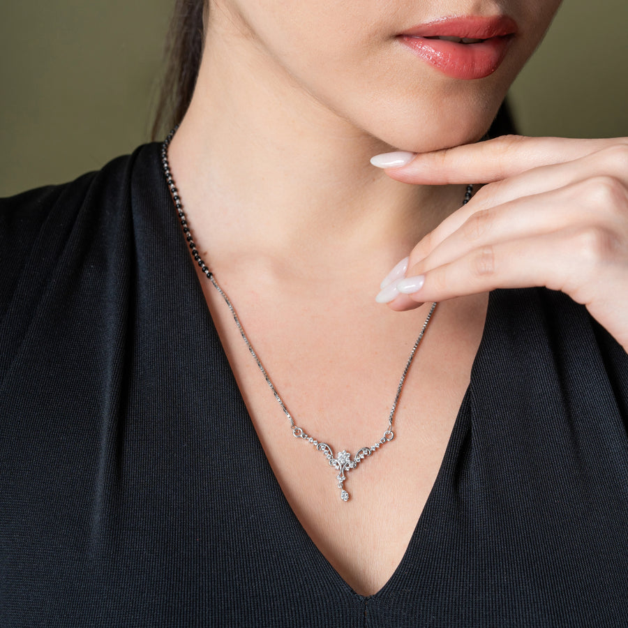 Floral Diamond Mangalsutra