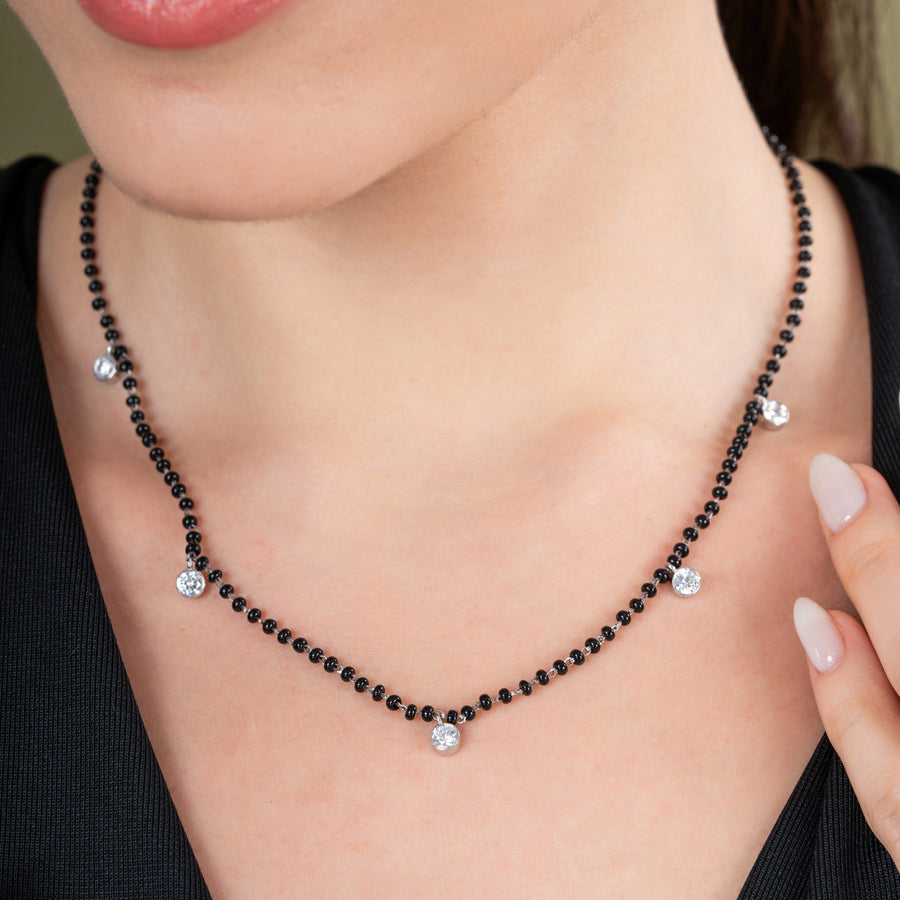 Black Beads and Diamond Mangalsutra