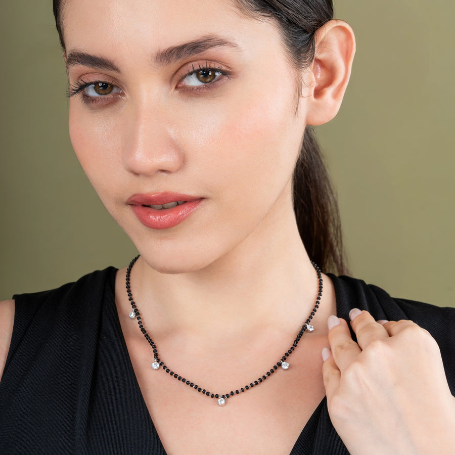 Black Beads and Diamond Mangalsutra