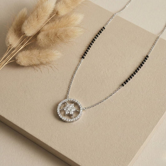 Round Flower Diamond Mangalsutra