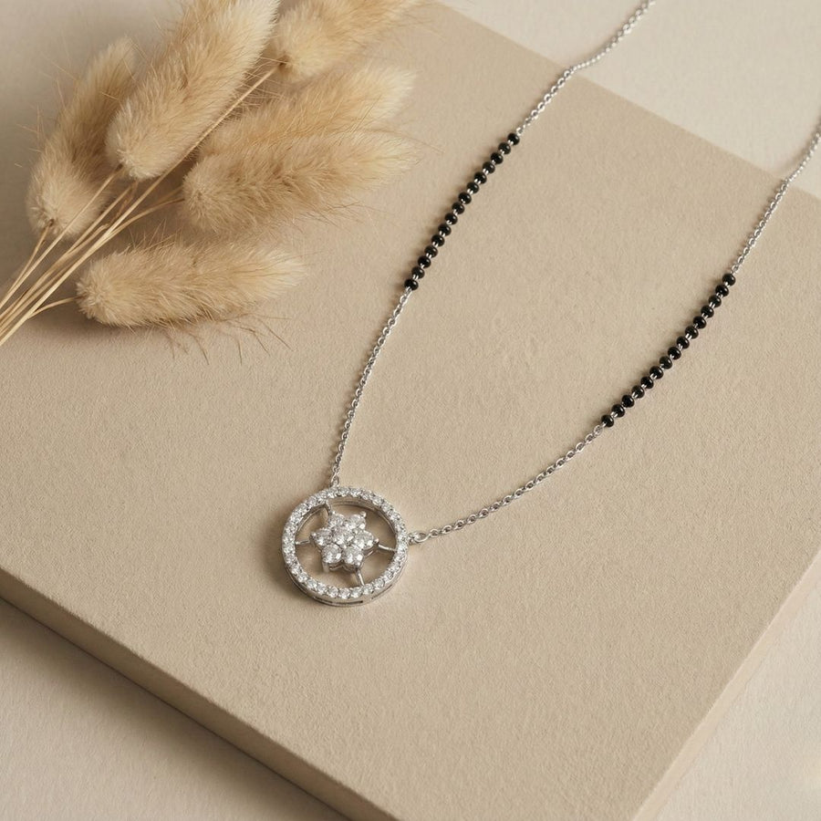 Round Flower Diamond Mangalsutra